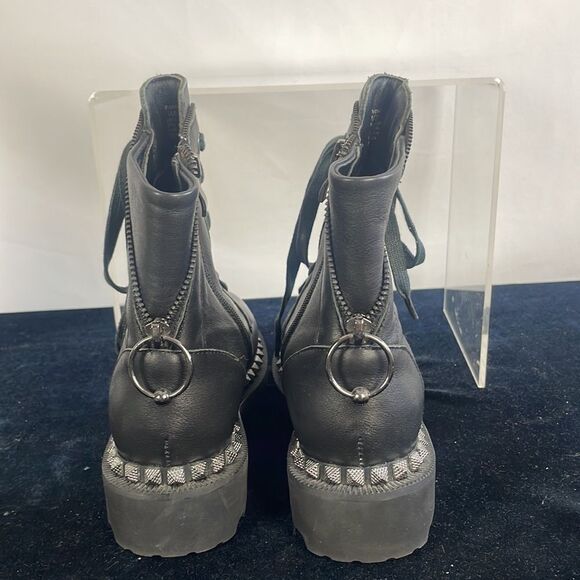 Vince Camuto Black Studded Workboots - Picture 3 of 8